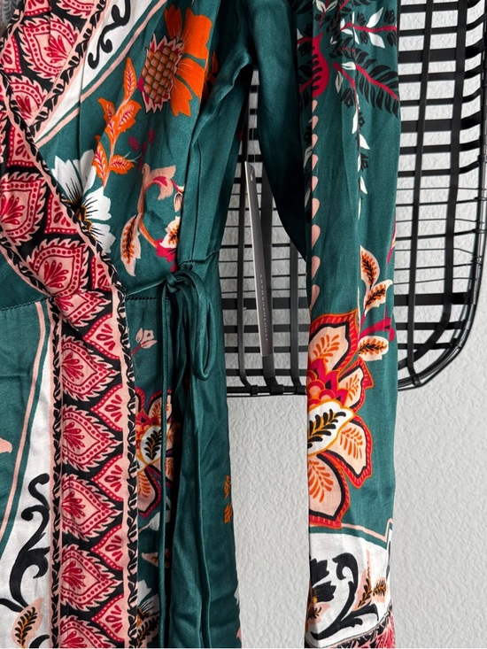 Farm Rio x Anthropologie Long-Sleeve Printed Wrap Midi Dress - Picture 2 of 8